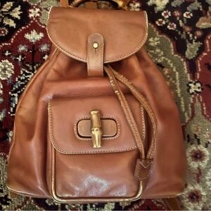 Gucci mini Leather Backpack with Bamboo Accent
